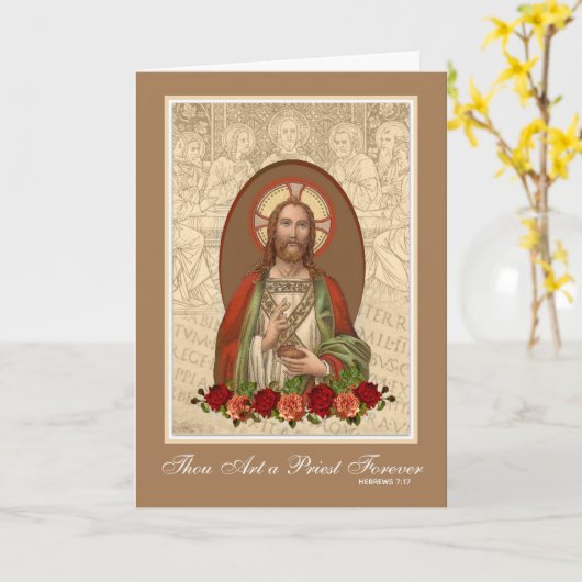 Priesthood Jubileum Priest Ordination Jesus Kaart (Gele Bloem)