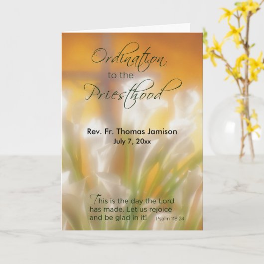 Priesthood Ordination, naam & datum, L Kaart (Gele Bloem)