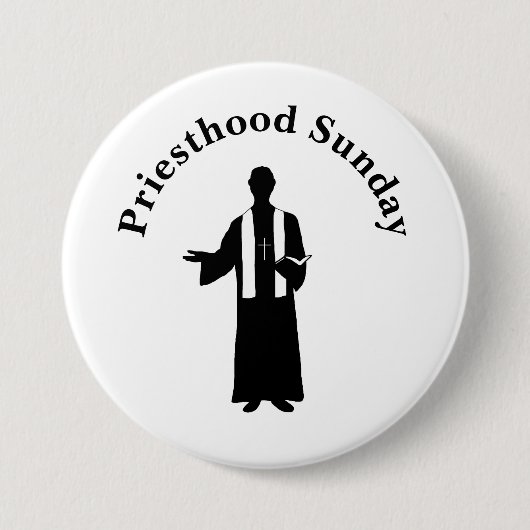 Priesthood Sunday Button van Priest met Bijbel (Voorkant)