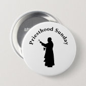 Priesthood Sunday Button van Priest met Heilig Wat (Voorkant /achterkant)