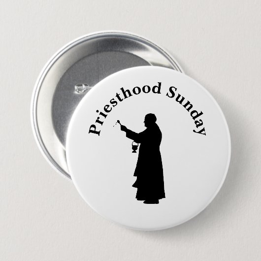 Priesthood Sunday Button van Priest met Heilig Wat (Voorkant /achterkant)
