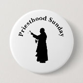 Priesthood Sunday Button van Priest met Heilig Wat (Voorkant)