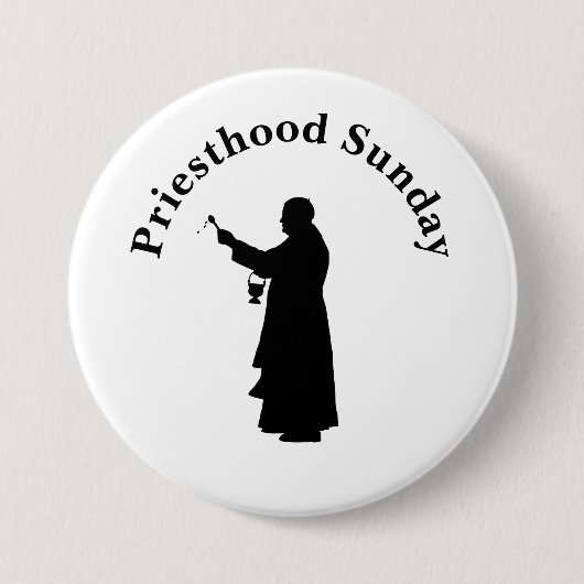 Priesthood Sunday Button van Priest met Heilig Wat (Voorkant)