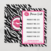 Prijlijst Lippenstift Distributeur Zebra Kiss Lips (Voorkant / Achterkant)