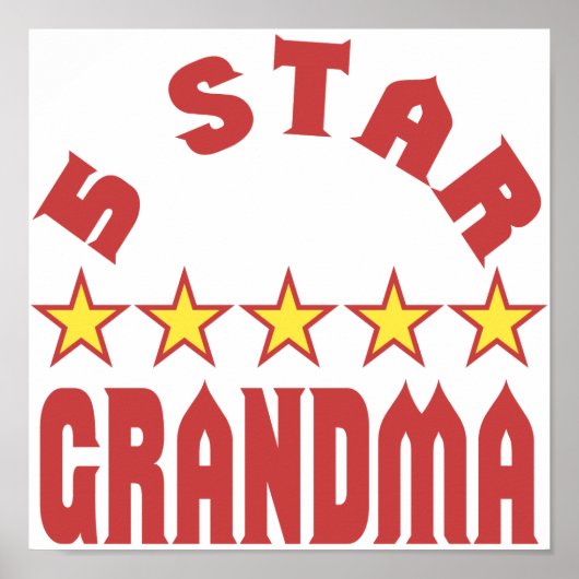 Prijs 5 Ster Grandma Poster (Voorkant)