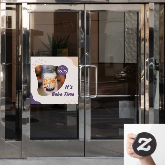 Prijs aanpassen Boba Milk Bubble Tea Raamsticker (Kantoordeur)