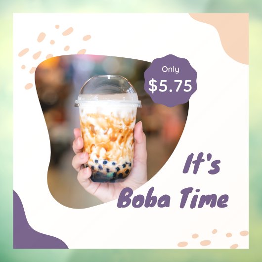 Prijs aanpassen Boba Milk Bubble Tea Raamsticker (Vel 3)