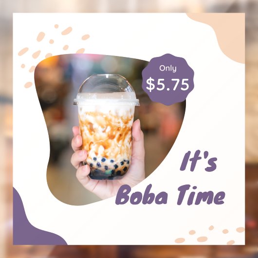 Prijs aanpassen Boba Milk Bubble Tea Raamsticker (Vel 2)