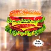 Prijs aanpassen Dubbele Cheeseburger Deluxe Advert Raamsticker (Vel 2)