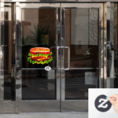 Prijs aanpassen Dubbele Cheeseburger Deluxe Advert Raamsticker (Kantoordeur)