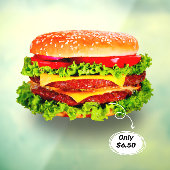 Prijs aanpassen Dubbele Cheeseburger Deluxe Advert Raamsticker (Vel 3)