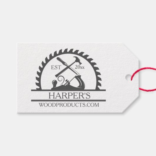 Prijs aanpassen Label - Handgemaakte houten produc Cadeaulabel (Voorkant (Horizontaal))