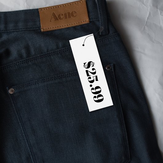 Prijs Alleen witte kleding Hang Label Mini Visitekaartjes