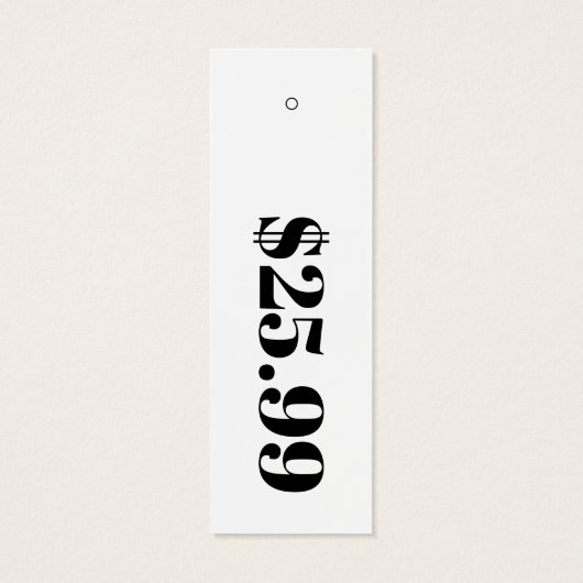 Prijs Alleen witte kleding Hang Label Mini Visitekaartjes (Achterkant)
