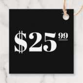 Prijs alleen zwarte hangtag kleding bedankjes labels (Achterkant)