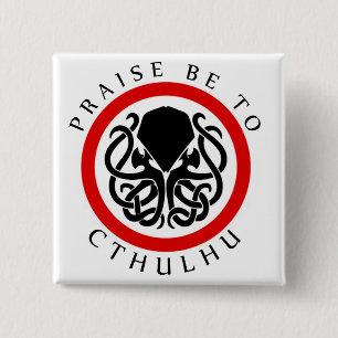 Prijs BE naar Cthulhu Vierkante Button 5,1 Cm