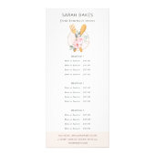 Prijs Blush Pink Spoon Fork Floral Bakery Service Reclamekaart (Voorkant)