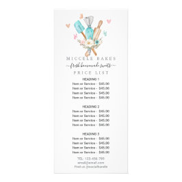 Prijs Blush Roze Cake Mixer Floral Bakery Service Reclamekaart