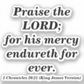 Prijs de Bijbel van de Heer met Klassiek Zwart Sticker (Voorkant)