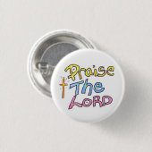 ‘Prijs de HEER’ Christelijk geloof citaat Wit Ronde Button 3,2 Cm (Voorkant /achterkant)