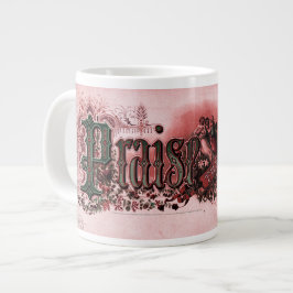 "Prijs De Heer" Diep Rood & Groen Grote Koffiekop