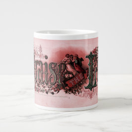 "Prijs De Heer" Diep Rood & Groen Grote Koffiekop