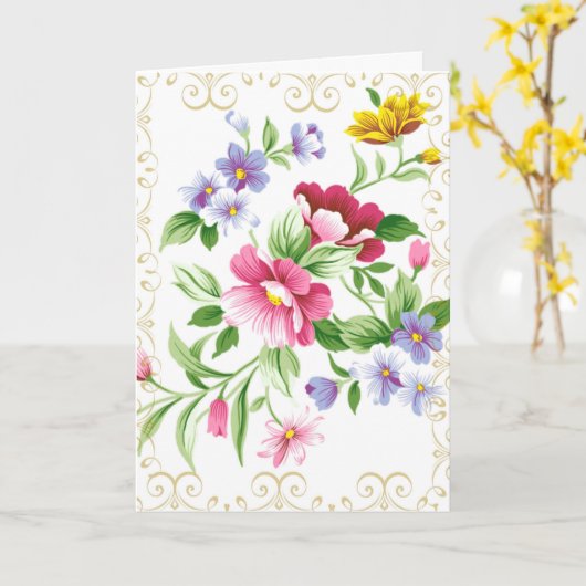 Prijs de Heer Floral customize Kaart (Gele Bloem)