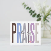 Prijs de Heer, geloof in God, vertrouw op Jezus, a Feestdagenkaart (Staand voorkant)