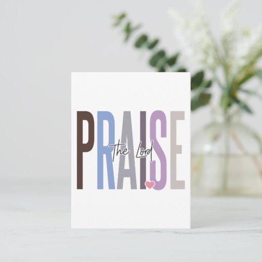 Prijs de Heer, geloof in God, vertrouw op Jezus, r Briefkaart (Staand voorkant)