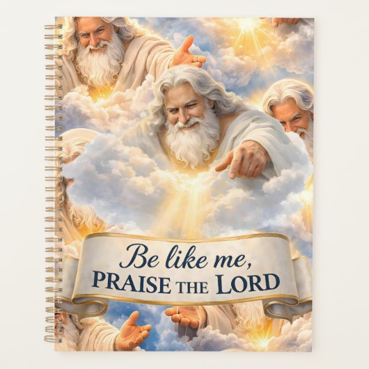 Prijs de Heer hemels christelijk spiraal notitiebo Planner (Voorkant)