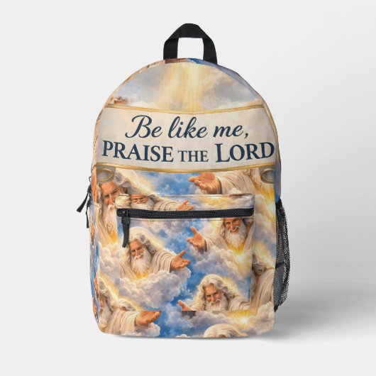 Prijs de Heer hemelse christen Bedrukte Rugzak (Voorkant)
