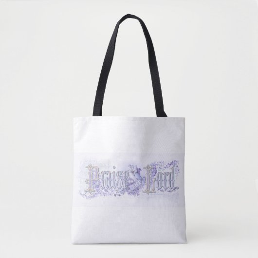 "Prijs de Heer" Pastel Periwinkle Blauwe Tote Bag (Voorkant)