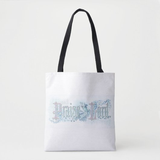 "Prijs de Heer" Pastel Zeegroene & Aqua Blauwe Tote Bag (Voorkant)