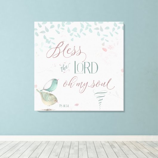 Prijs de Heer - Ps 103:1 Canvas Afdruk (Insitu (Houten vloer))