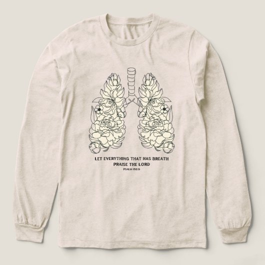 Prijs de Heer Psalm Bloem Lungen Tri-Blend Shirt (Voorkant)
