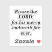 Prijs de Heer Schriftminimalistisch zwart-wit Sticker (Vel)