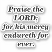 Prijs de Heer Schriftminimalistisch zwart-wit Sticker (Voorkant)