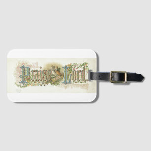 Prijs de Heer Vintage Christelijke Kunst Bagagelabel