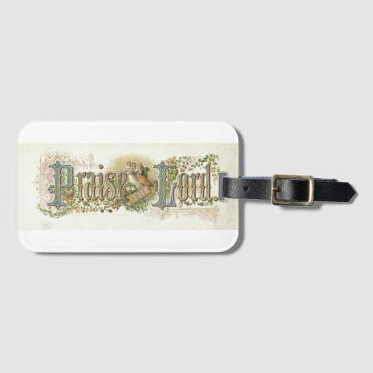 Prijs de Heer Vintage Christelijke Kunst  Bagagelabel (Voorkant (horizontaal))