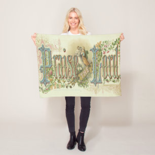 Prijs De Heer Vintage Christelijke Kunst Fleece Deken