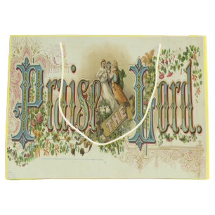 Prijs de Heer Vintage Christelijke Kunst Groot Cadeauzakje
