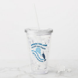 Prijs de Heer walvis bijbelvers psalmen christelij Acryl Drinkbeker