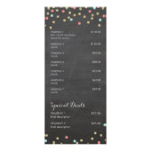 PRIJS DIENSTEN LIJST confetti glitter patroon kora Reclamekaart (Achterkant)