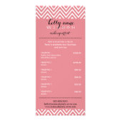 PRIJS DIENSTEN LIJST cool chevron patroon koraal Reclamekaart (Voorkant)