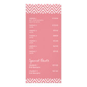 PRIJS DIENSTEN LIJST cool chevron patroon koraal Reclamekaart (Achterkant)