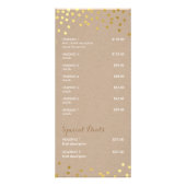 PRIJS DIENSTEN LIJST gouden folie confetti witte k Reclamekaart (Achterkant)