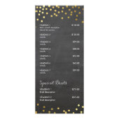 PRIJS DIENSTEN LIJST gouden spot confetti patroon Reclamekaart (Achterkant)