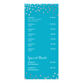 PRIJS DIENSTEN LIJST zilveren confetti patroon aqu Reclamekaart (Achterkant)