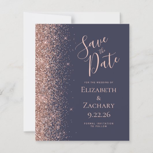 Prijs donkerblauw Roos Gold Glitter sparen de datu (Voorkant)