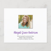 Prijs Eenvoudige Zilverfotoaankondiging Afstudeerd (Achterkant)